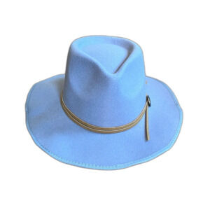 NWT  FRYE Light Blue Fedora Hat  Women's One Size